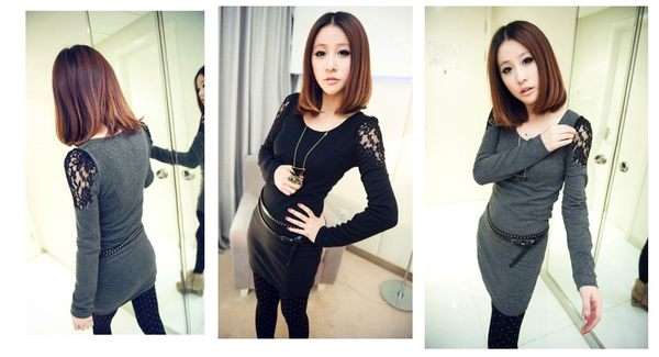 Sexy Lace Slim Top/Dress (Available in Grey only)